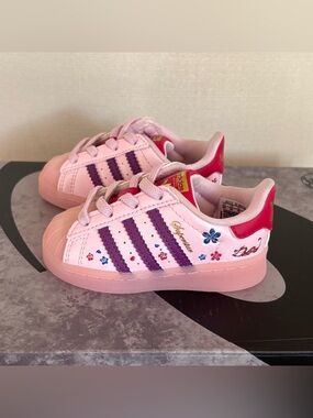 Adidas x Disney Mulan Superstar Shoes Toddler Size 4K Never Worn Pink Kids Shoes